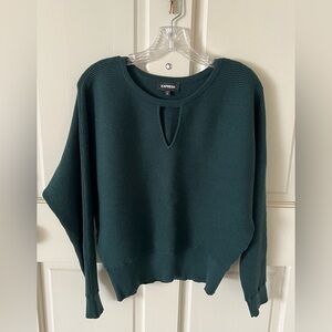 Express Women's Deep Green Crew Neck Sweater